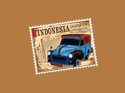 VISIT INDONESIA | Dribbble Weekly Warm-Up artwork branding design designer freelancer illustrator indonesia logo photoshop stamp stamp design syarif syarifbahreisy weekly warm up