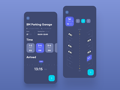 Car Parking App app ui application design car clean app design drive mobile app navigation ui ux urban