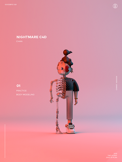 The personal illustration is 3d c4d character design typography