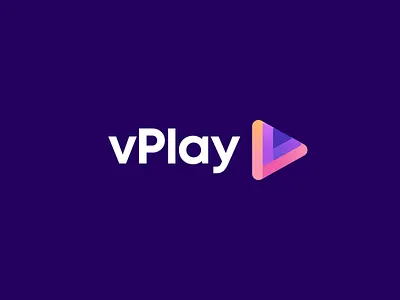 vPlay Logo Design - Play Icon, Triangle, Layers brand branding identity branding business business cards stationery clever smart creative design finance insurance security geometry geometric graphic design designer icon icon icons symbol logo logodesign loog lgoo lgo modern vibrant digital play video game simple symbol tech fintech technology v letter monogram