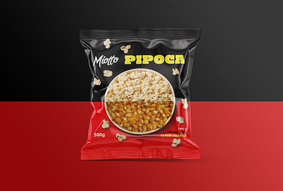 Popcorn Snack Package design food mockup package photoshop pipoca plastic popcorn snack