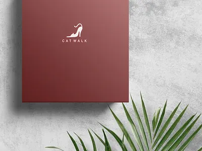 Cat Walk's Shoes Box Design ( Red Version ) branding design logo