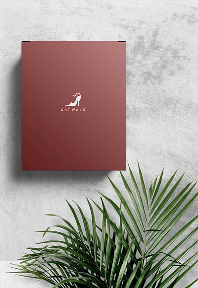 Cat Walk's Shoes Box Design ( Red Version ) branding design logo