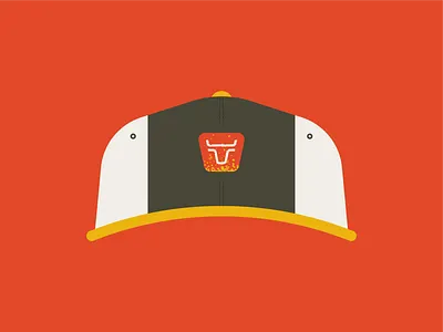 Swingin' Meat BBQ - Concept 2 badge barbecue bbq branding bull cap design fire hat lines logo rough simple texture vintage
