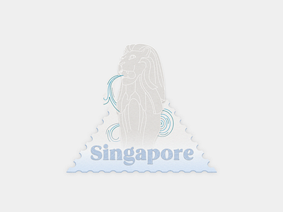 Singapore stamp - Weekly warm-up design destination illustration singapore stamp travel vector wanderlust weeklywarmup