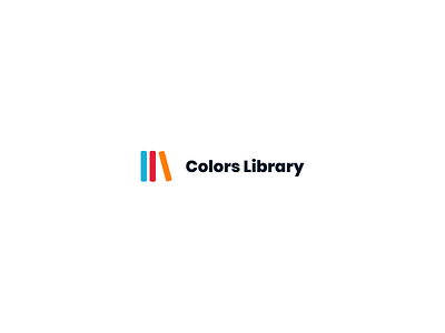 Colors Library logo concept app branding colors design flat illustration library logo typography vector web