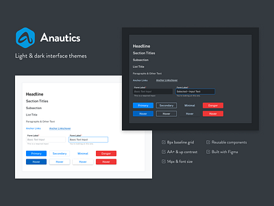 Anautics Interface Themes dark ui interface light ui ui ux web