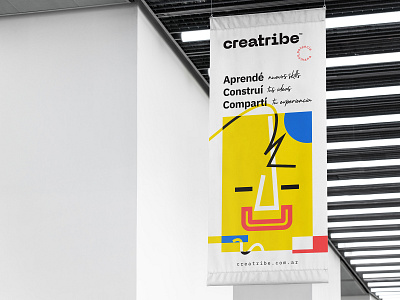 Creatribe Vinil Banner banner design brand brand design brand identity branding branding agency branding and identity colors coworking design flag ilustration logo logodesign logomark logotype