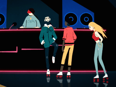 Rollerskating animation motion rollerskate
