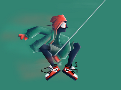 Myles illustration motion movement procreate spiderman spiderverse texture