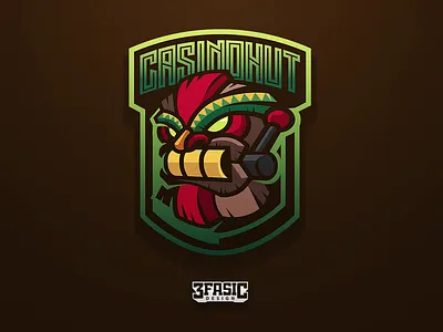 CasinoHut casino casino design custom logo design drawing esport esportlogo illustration ilustrator logo mascot mascot design mascotlogo tiki twitter vector youtube