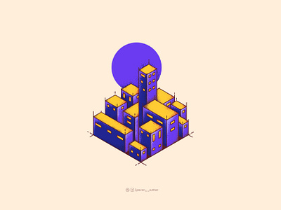 Isometric Bulding 1 adobe dribbble graphicdesign house icon illustration illustrator muzli usemuzli vector