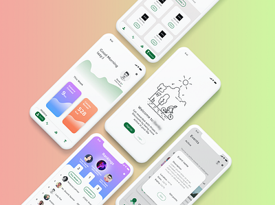 Health & Wellness - ios App activities activity cycling dashboard events fitness goals graphic green illustration minimal mobile profile rank running todo ui walking workout workout tracker