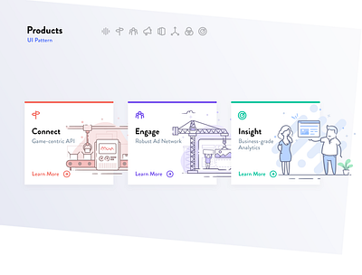 Products UI Pattern branding flat colors icons illustration marketing pattern ui vector