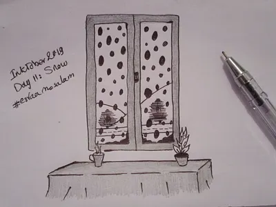 InkTober 2019 ❤️ Day 11: Snow drawing esraamosalam ink drawing inktober inktober2019