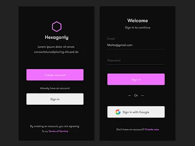 Hexagonly app design ui ux