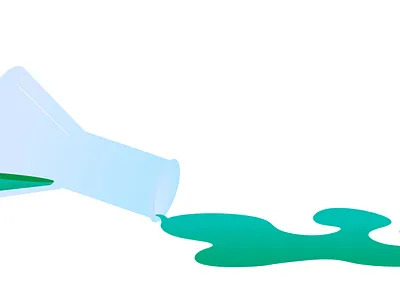 Spilled Green chemistry designer designs flasks flatdesign laboratory science science and technology sketch