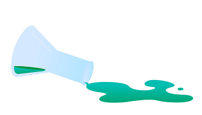 Spilled Green chemistry designer designs flasks flatdesign laboratory science science and technology sketch