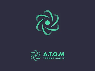 Atom logo concept artwork atom concept cosmic flat design gradient graphic design green icon illustration inspiration logo logo design minimalist minimalist logo modern modern logo space technology vector