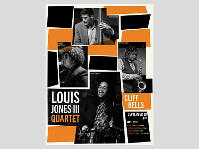 Louis Jones III Quartet blue note detroit gig jazz midcentury music musician poster retro