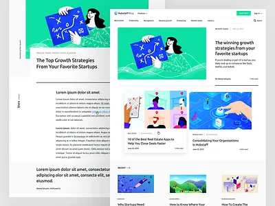 Hubstaff Blog re design blog branding composition design hubstaff illustration landing layout remote ui ux web
