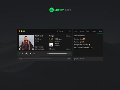 Spotify Light: A fusion of Spotify and Winamp casestudy desktop desktop app desktop app design desktop design exploration music music app music app design music design redesign spotify ui ui ux design uidesign uiux ux uxdesign winamp