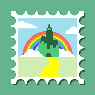 Greetings from Emerald City! design destination dribbble dribbble community dribbbleweeklywarmup graphic design graphics illustration stamp travel vector weekly warmup