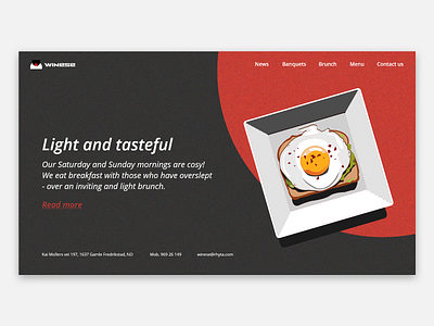 Restaurant landing page dark design food food website illustration minimalistic simple simple design ui vector web