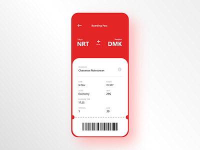 #DailyUI 24 — Boarding Pass air asia app application bangkok boarding boarding pass boardingpass booking daily daily ui daily ui challenge dailyui dailyuichallenge design flight pass plane tokyo ui ux