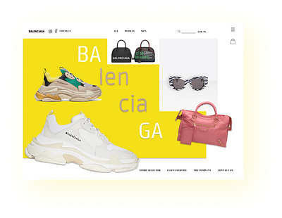 balenciaga landing page balenciaga branding concept design fashion illustration landing page design redesign concept trends ui web website design