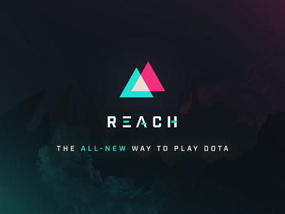 Reach Announcement Graphic announcement cinematic dota dota 2 esports gaming graphic logo marketing matchmaking pink reach teal triangles vaporwave