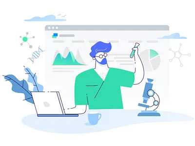 Doctor in the laboratory app branding design doctor illustration laboratory logo ui vector