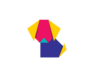 Oragami Dog branding oragami vector