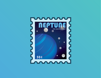 Destination Stamp: Neptune adobe illustrator design flat illustration illustrator vector vector art vector artwork vector illustration