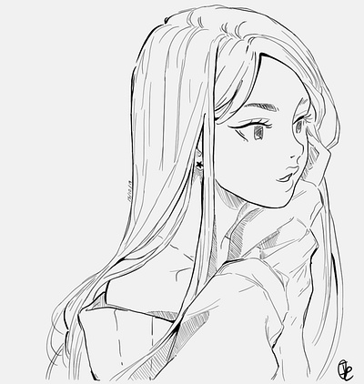 Girl illustration design girl illustration manga portrait