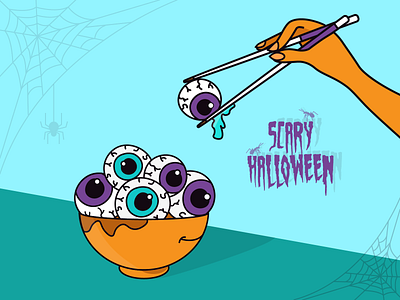 Halloween Imagination dark design eye eyeballs food graphic design halloween illustration imagination meal scary simple storytell taste ui vector web