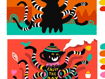 Happy Tea mural mural design murals street artist