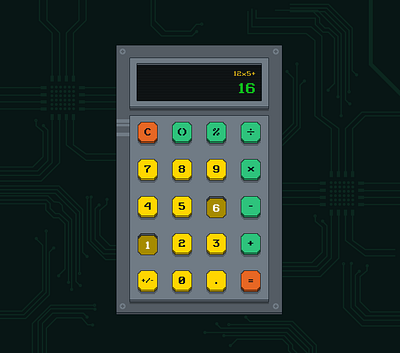 Retro Calculator calculator calculator ui circuits dailyui design pixel retro retro design ui ux vector