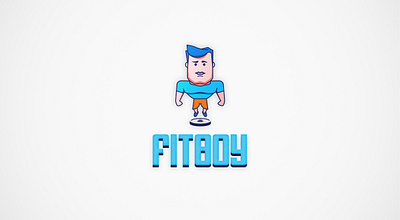 Fitboy branding art direction branding character design dude fit illustration logo concept logo design weights workout