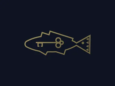 Red Drum Logo Mark gold key logomark mark realty red drum redfish