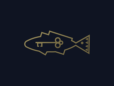 Red Drum Logo Mark gold key logomark mark realty red drum redfish
