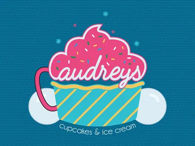 Audreys Logo adobe branding cupcakes design dessert graphic design icecream illustration illustrator logo logo design sprinkles