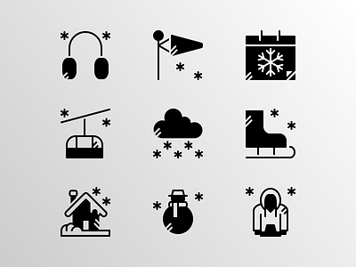 Winter (Glyph) app creative december design doodle event glyph icon icon bundle icon set iconfinder icons logo microstock seasonal snow snowflake sports vector winter