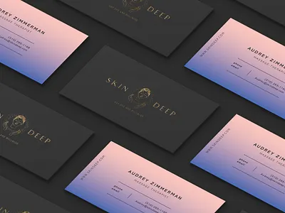 Business Card Concept beauty brand identity branding business card gold graphic designer logo design ombre pink spa ultraviolet