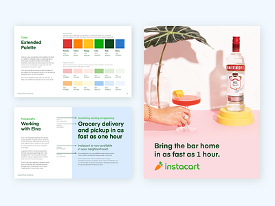 Visual Identity Guidelines brand branding color color palette grocery illustrator instacart photography typography visual identity