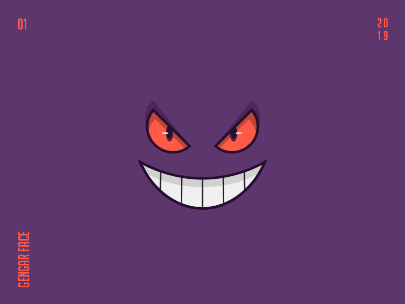 Pokémon - Gengar Face Motion aftereffects design gengar graphic design illustration illustrator motion pokemon pokemongo vector