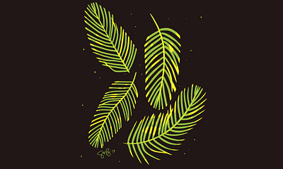 Let's Be Fronds botanical digital illustration floral art illustration procreate