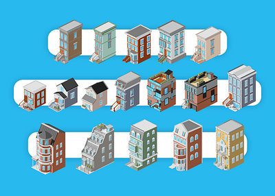 Isometric houses - Mobile game brooklyn environment design houses isometric isometric art isometry mobilegame