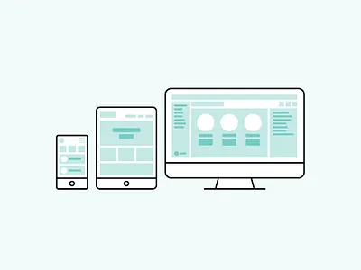 Mobile, Tablet, Desktop branding flat design illustration vector