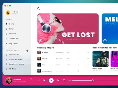 Music Interactions (Adobe XD States) animation component states hover hover states interactions micro interactions music app tunes ui design ux design